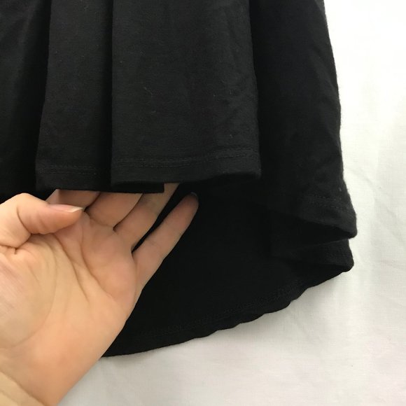 MoaMoa Black 3D Floral Fit Flare Top - Picture 5 of 7